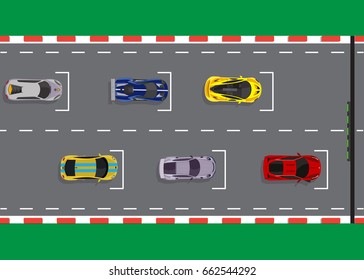 Race Start Top View Background Vector Illustration