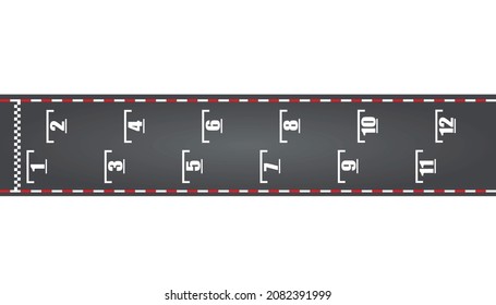 Race Starting Positions Grid. Vector