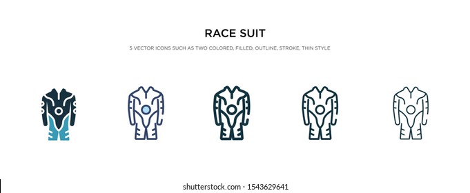 race suit icon in different style vector illustration. two colored and black race suit vector icons designed in filled, outline, line and stroke style can be used for web, mobile, ui