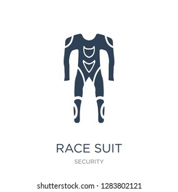 race suit icon vector on white background, race suit trendy filled icons from Security collection, race suit vector illustration