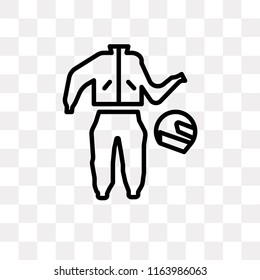 Race suit vector icon isolated on transparent background, Race suit logo concept