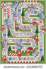 Race track. Board game. Vector illustration.