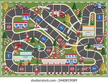 Race track. Board game. Vector illustration.