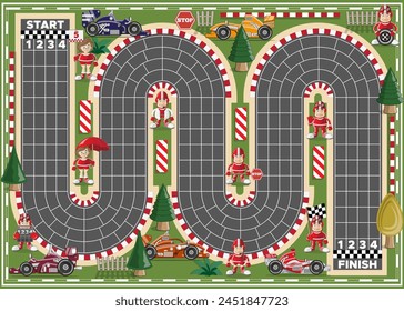 Race track. Board game. Vector illustration.