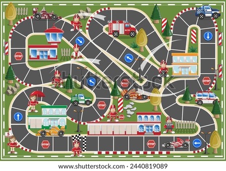 Race track. Board game. Vector illustration.