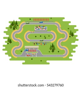 Race track curve road