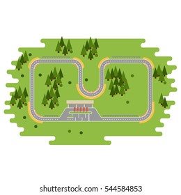Race track curve road