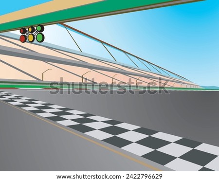 race track at day vector cartoon background