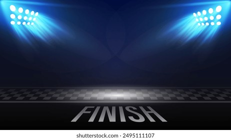 Race track finish line racing on night