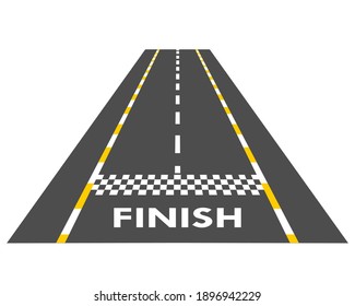 Race Track With Finish Logo Template Illustration