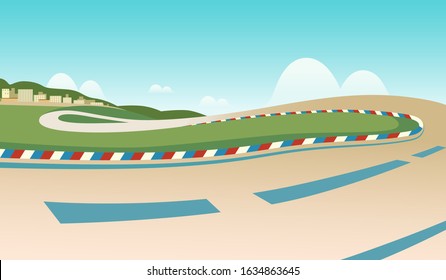 race track flat green vector outdoor