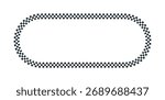 race track frame, rounded oval racetrack, circuit outline,. black and white border for racing motorsport.