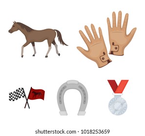 Race, track, horse, animal .Hippodrome and horse set collection icons in cartoon style vector symbol stock illustration web.