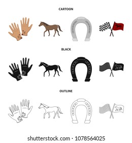Race, track, horse, animal .Hippodrome and horse set collection icons in cartoon,black,outline style vector symbol stock illustration web.
