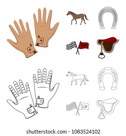 Race, track, horse, animal .Hippodrome and horse set collection icons in cartoon,outline style vector symbol stock illustration web.