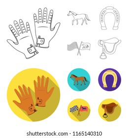 Race, track, horse, animal .Hippodrome and horse set collection icons in outline,flat style vector symbol stock illustration web.