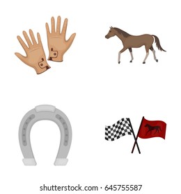 Race, track, horse, animal .Hippodrome and horse set collection icons in cartoon style vector symbol stock illustration web.