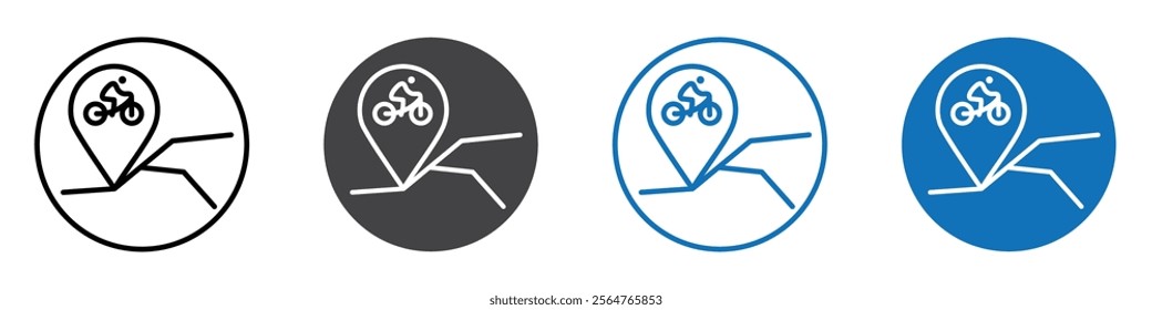 Race track icon flat editable icon mark set.