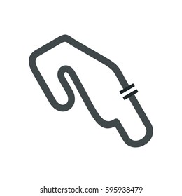 Race Track Icon In Flat Style Isolated On White Background Vector Illustration