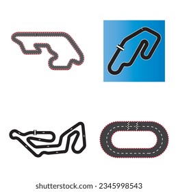race track icon logo vector design template