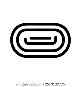 Race Track icon or modern line symbol. Vector line art and icon design with bold outline. Black and white Pixel Perfect minimalistic symbol isolated white background. Silhouette simple thin sign