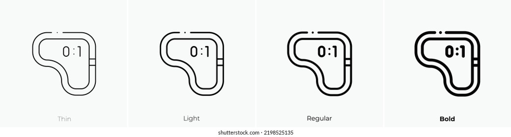 race track icon. Thin, Light Regular And Bold style design isolated on white background