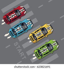 Race track illustration, car , typography, tee shirt graphics, vectors