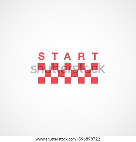 Race Track Raceway Start Red Flat Icon On White Background