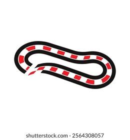 
Race track with sharp curves isolated flat vector illustration on white background