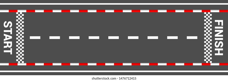 Race track with start and finish line. top view. vector illustration
