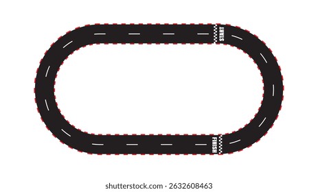 Race Track. Start and finish line racing. Start or finish on car race.