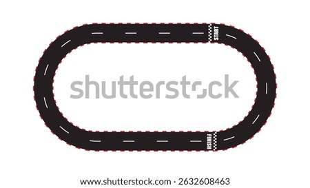Race Track. Start and finish line racing. Start or finish on car race.