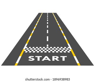 Race track with start logo template illustration