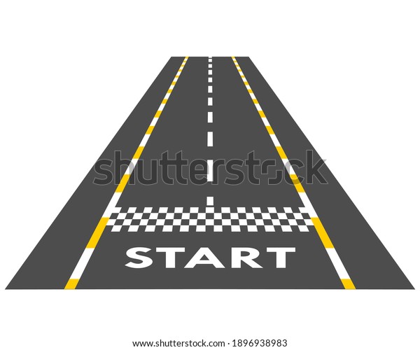 Race track\
with start logo template\
illustration