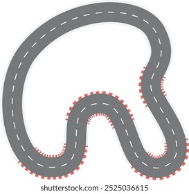 Race track top view. Asphalt road circle