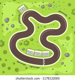 Race track top view, vector illustration