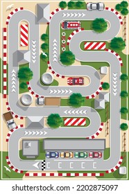 Race track. View from above. Vector illustration.