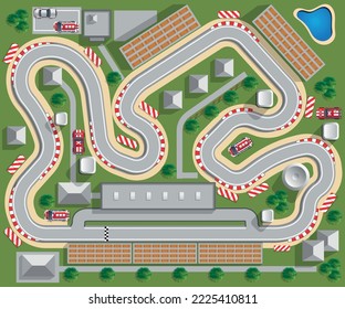 Race track. View from above. Vector illustration.