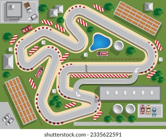 Race track. View from above. Vector illustration.