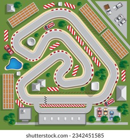 Race track. View from above. Vector illustration.