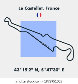 Race tracks, circuit for motorsport and auto sport. La Castellet, France.