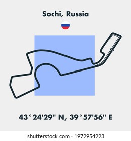 Race tracks, circuit for motorsport and auto sport. Sochi, Russia.