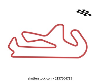 Race tracks, circuit for motorsport and auto sport. Portimao, Portugal. Vector Ilustration