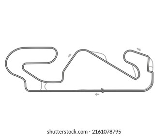 Race tracks, circuit for motorsport and auto sport. Catalunya, Spain. Vector Ilustration