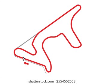 Race tracks, circuit for motorsport and auto sport. Termas De Rio, Argentina. Vector Ilustration