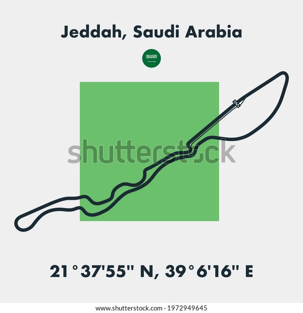 Race tracks, circuit for motorsport and auto\
sport. Jeddah, Saudi\
Arabia.