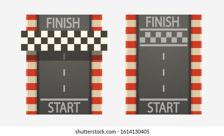 race tracks set on white