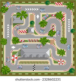 Race track.View from above. Vector illustration.