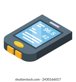 Icono de viaje de carrera vector isométrico. Ordenador de bicicleta. Deporte de carreras a distancia