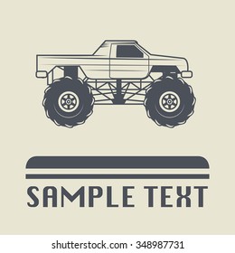 Race truck icon or sign, vector illustration